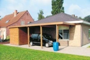 Aanbouwcarport grenen classic