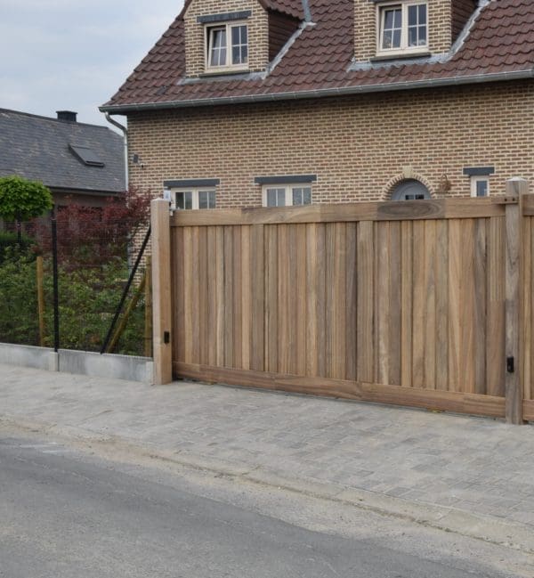 Luxe schuifpoort verticaal - Padoek - op rail - Afbeelding 7