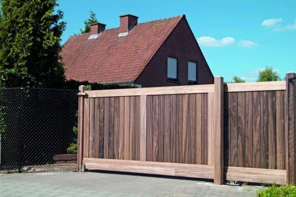 Luxe schuifpoort verticaal - Padoek - op rail - Afbeelding 9
