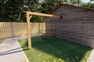 Authentieke Schommel Asterix - 2,5m - Grijs gespoten