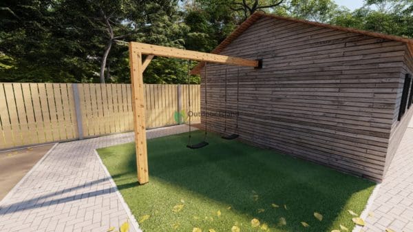 Authentieke Schommel Asterix - 2,5m - Grijs gespoten