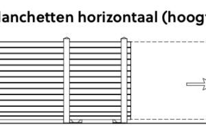 Schuifpoort Planchetten horizontaal - Padoek zwevend