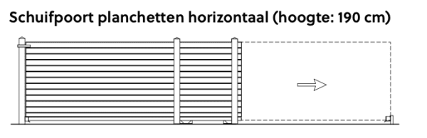 Schuifpoort Planchetten horizontaal - Padoek zwevend