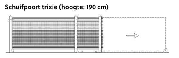 Schuifpoort Trixie - Padoek - op rail