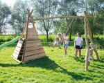 tipi speeltoren met dubbele schommel