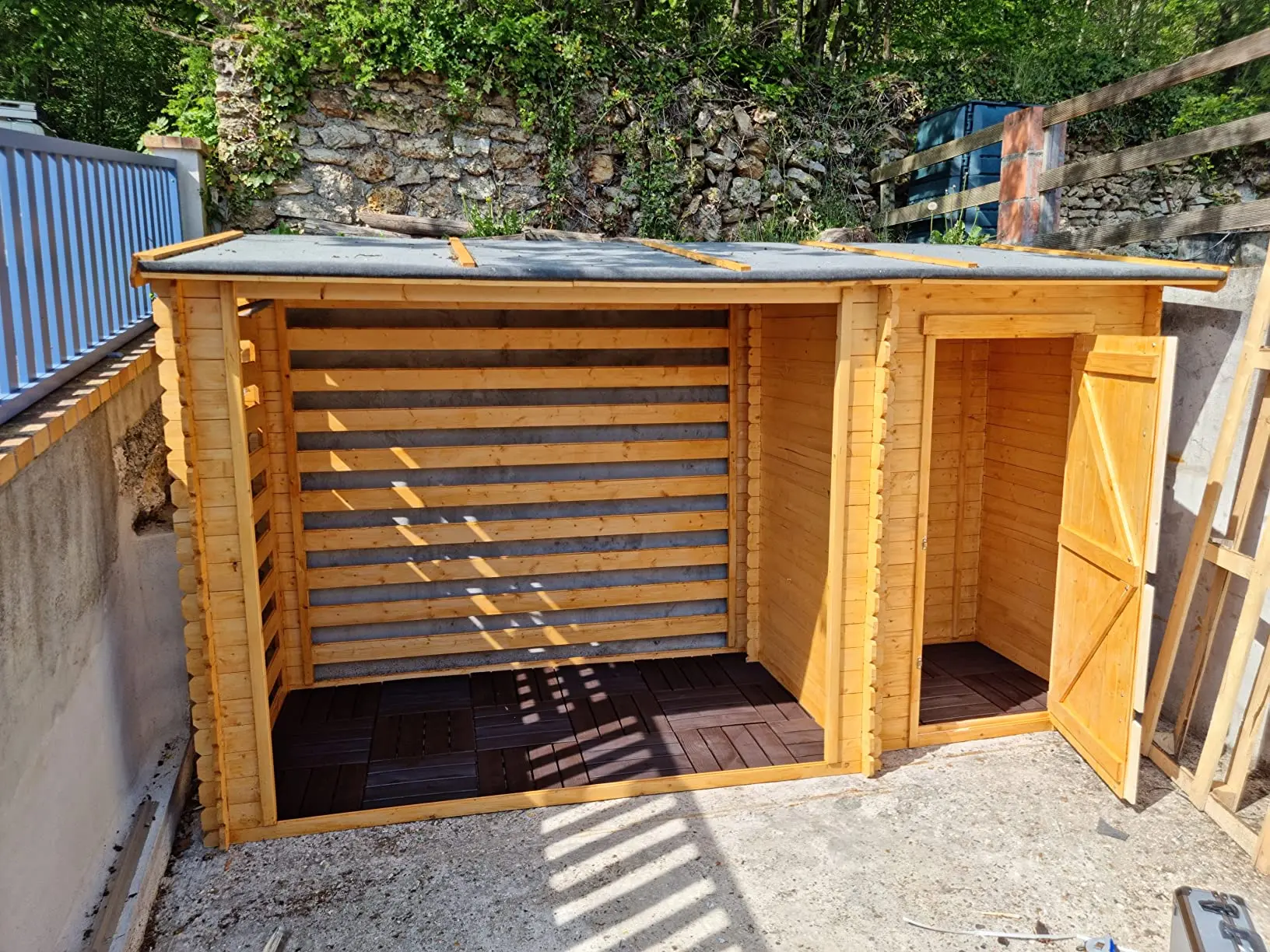 Houtopslag voor brandhout M205 - 344 x 130cm - 4m3 - Afbeelding 4