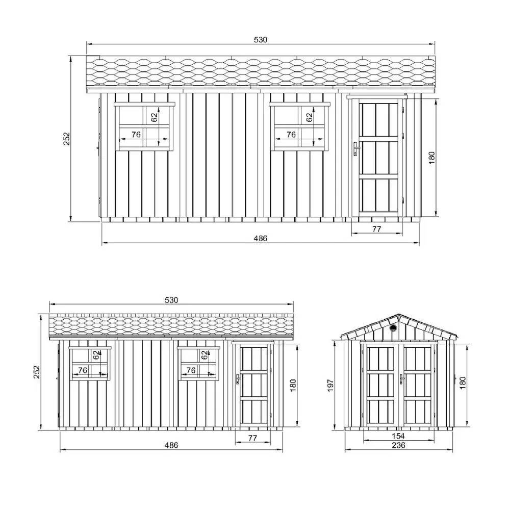 LP® SmartSide® panelen tuinhuis M915C – 236 x 486 cm – 12 m2 - Afbeelding 6