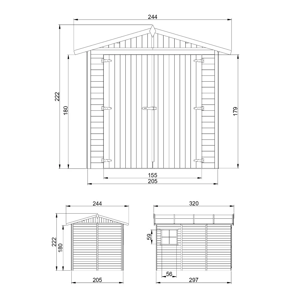Houten garage M105 – 297 x 205 cm – 6 m2 - Afbeelding 5