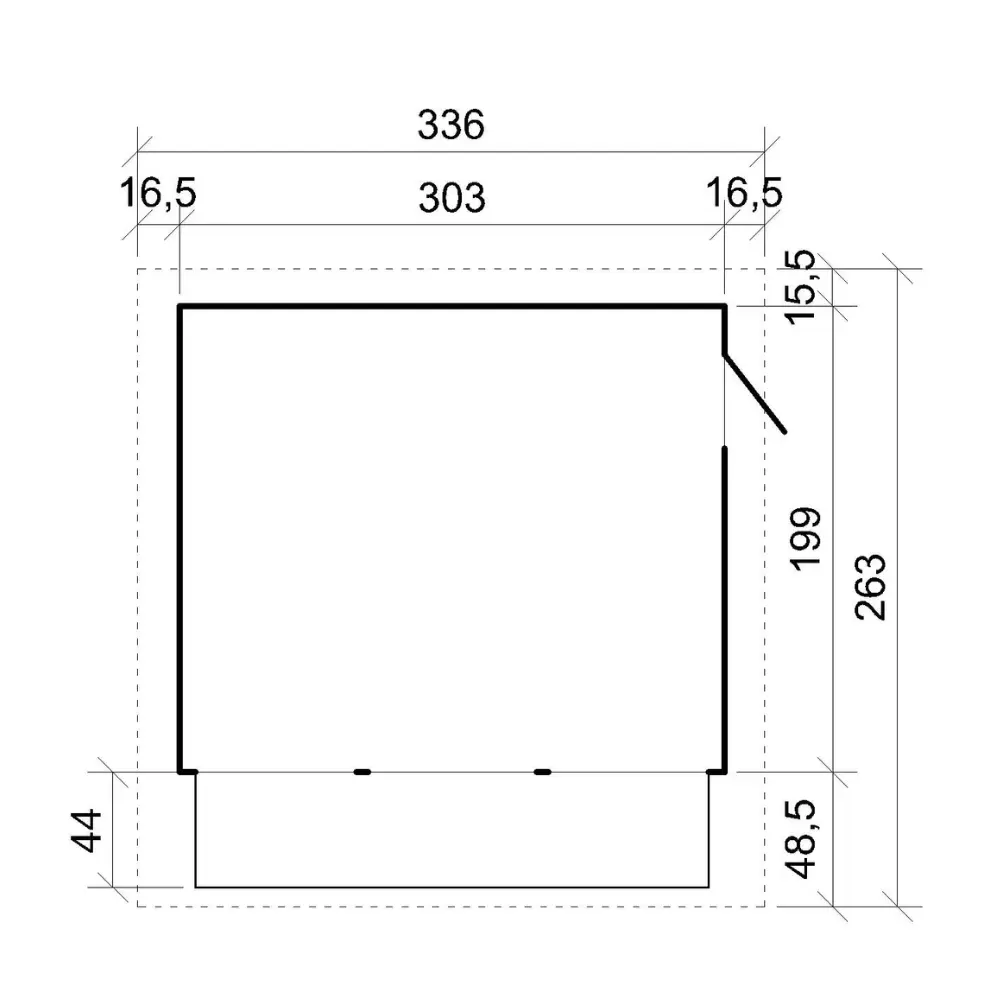 Kiosk of buitenbar M150A – 303 x 199 cm – 6 m2 - Afbeelding 7