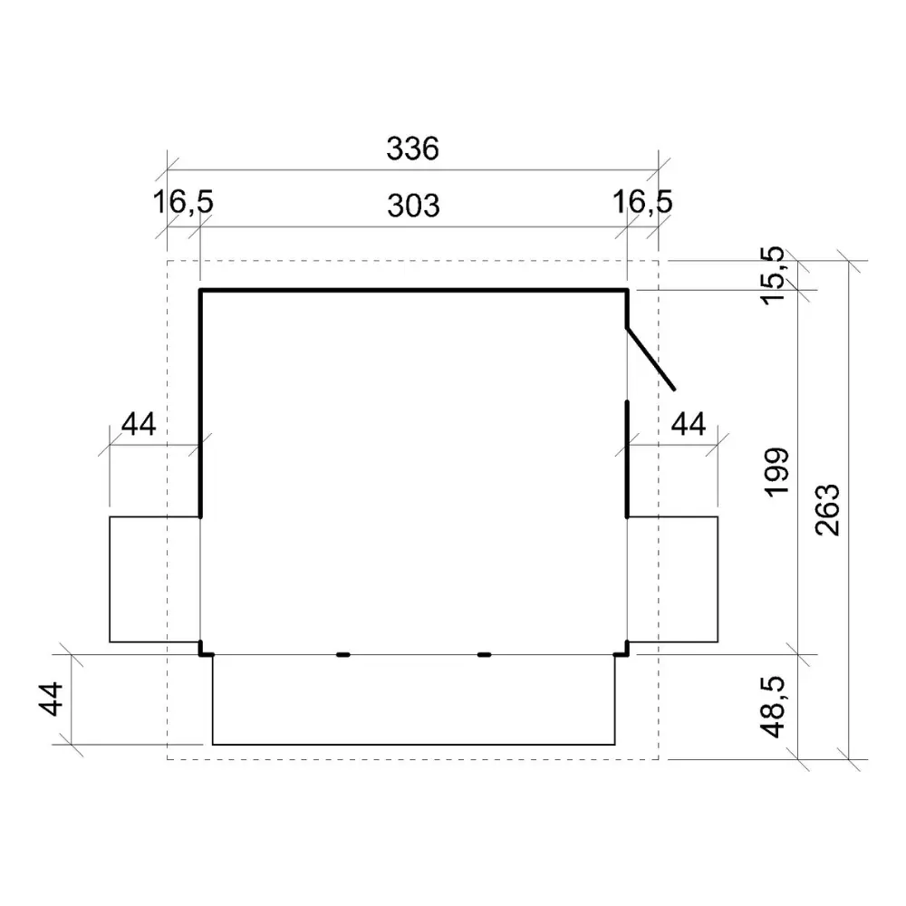 Kiosk of buitenbar M150B – 303 x 199 cm – 6 m2 - Afbeelding 8