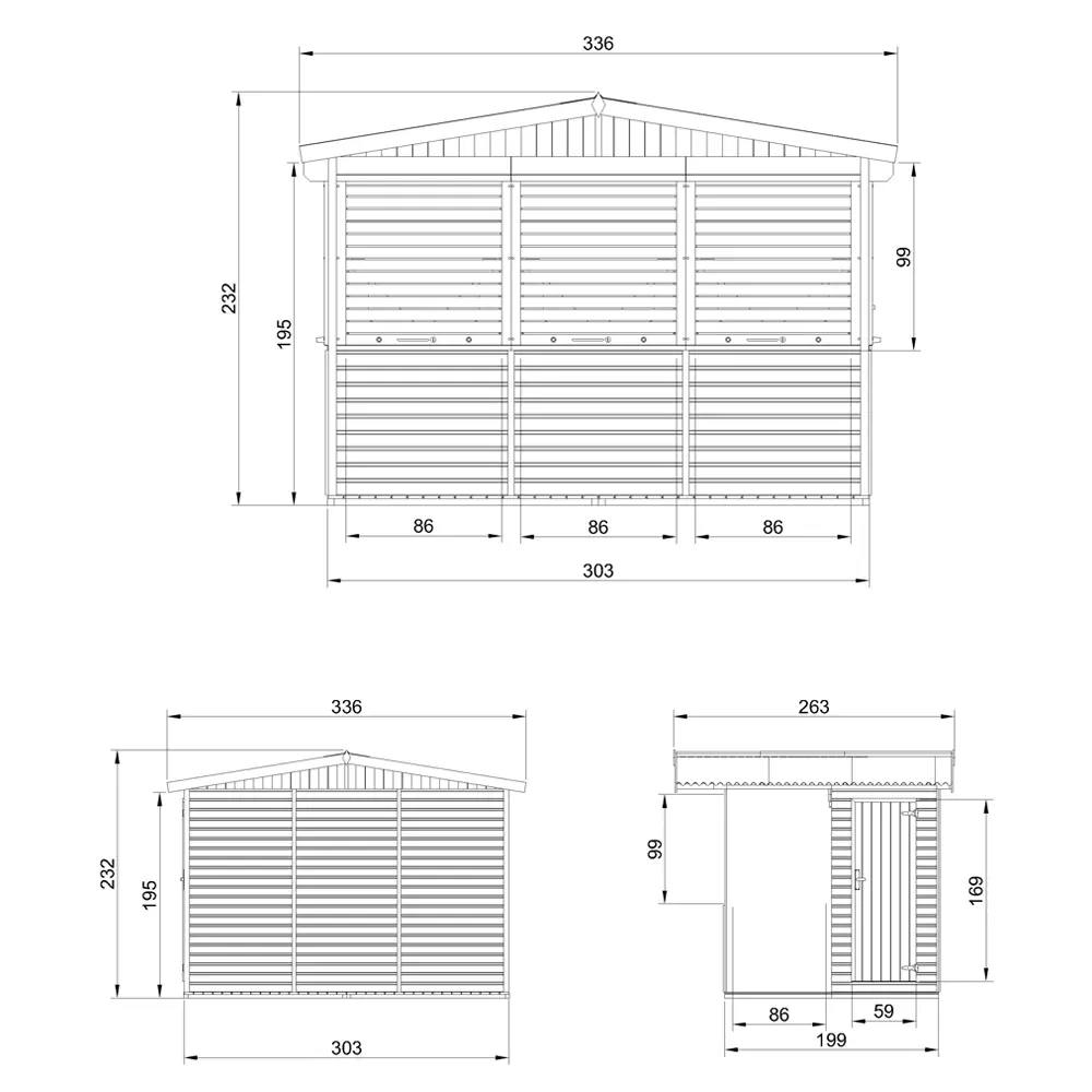 Kiosk of buitenbar M150BZ - 303 x 199 cm – 6 m2 - Afbeelding 6