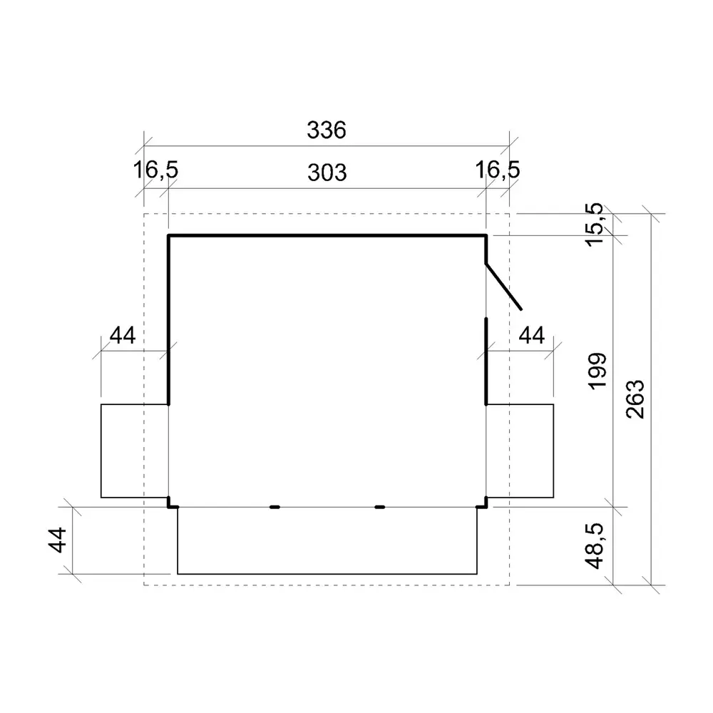 Kiosk of buitenbar M150BZ - 303 x 199 cm – 6 m2 - Afbeelding 7