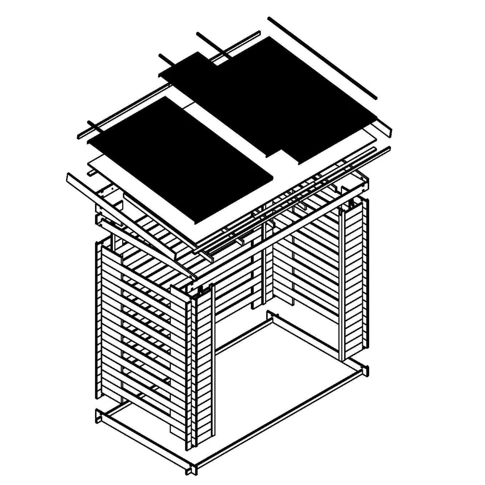 Houtopslag voor brandhout M202 - 228 x 130cm - 4m3 - Afbeelding 7