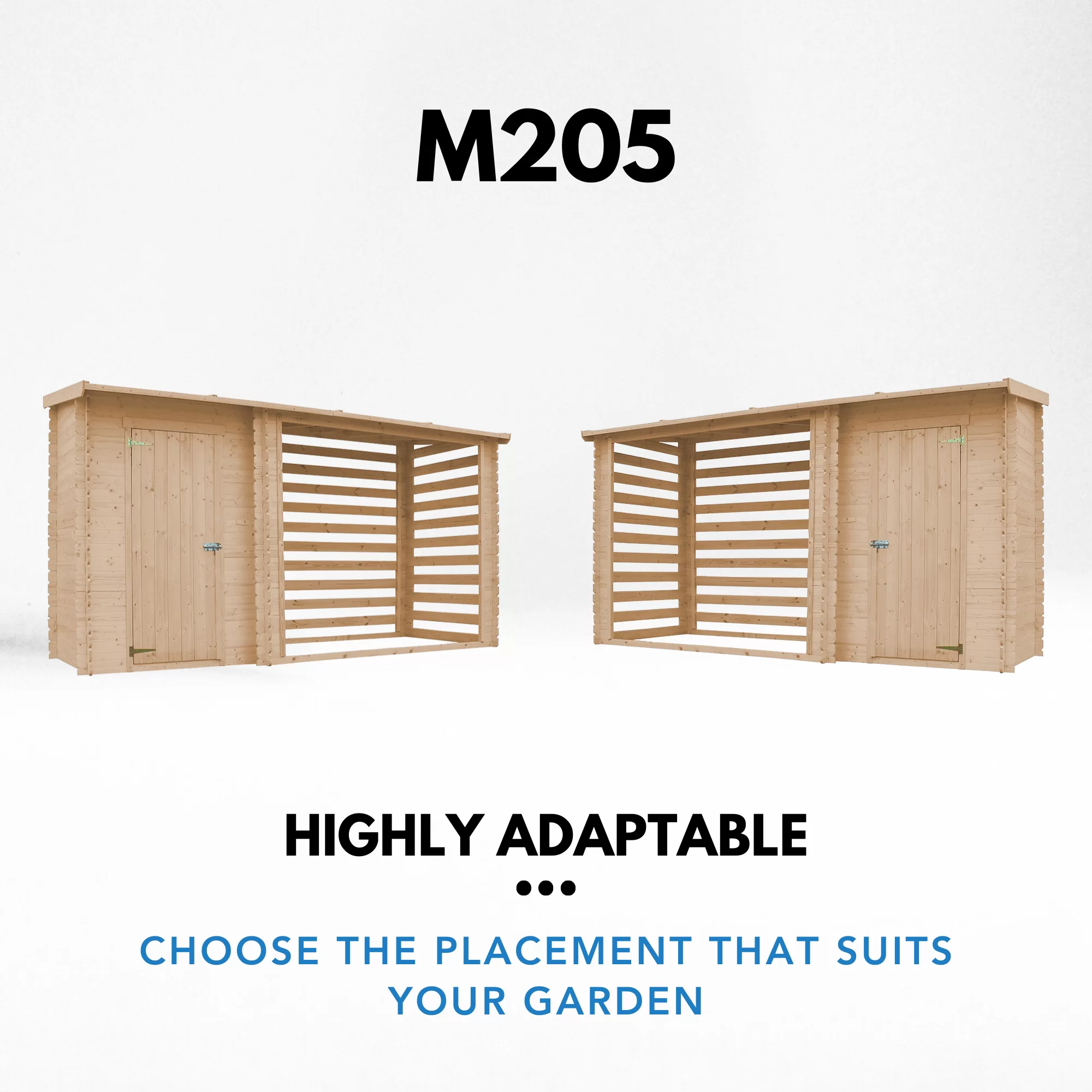 Houtopslag voor brandhout M205 - 344 x 130cm - 4m3 - Afbeelding 9