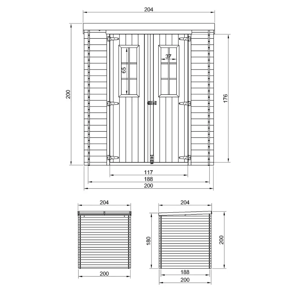 Tuinhuis M309C – 200 x 200 cm – 4 m2 - Afbeelding 5