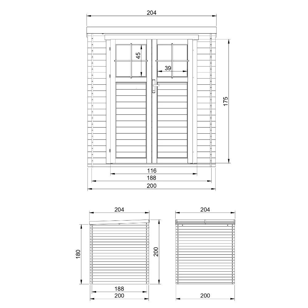 Tuinhuis M309F – 200 x 200 cm – 4 m2 - Afbeelding 5