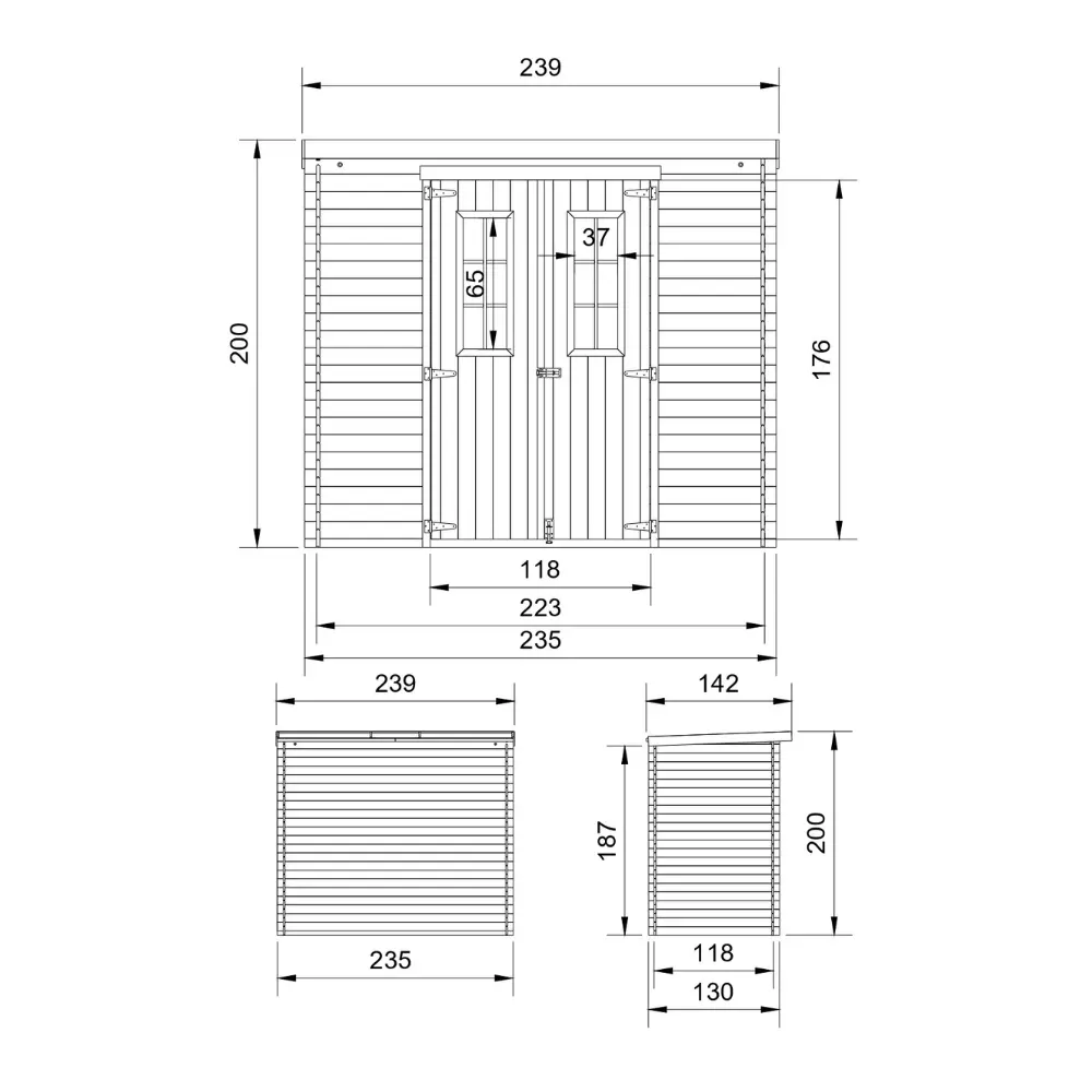 Tuinhuis M310C – 235 x 130 cm – 3 m2 - Afbeelding 3