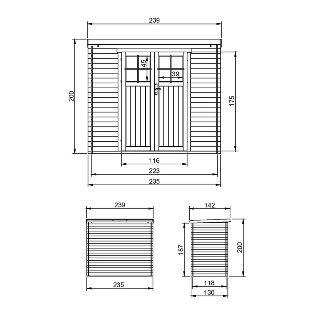 Tuinhuis M310F – 235 x 130 cm – 3 m2 - Afbeelding 6