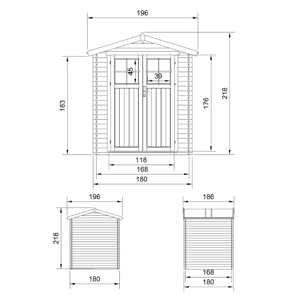 Tuinhuis M320F – 180 x 180 cm – 3 m2 - Afbeelding 6
