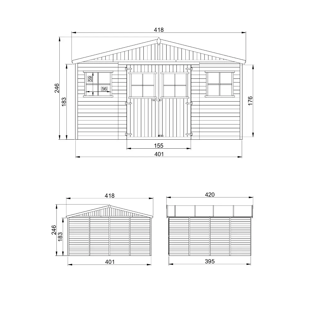 Tuinhuis M330 – 401 x 395 cm – 16 m2 - Afbeelding 5