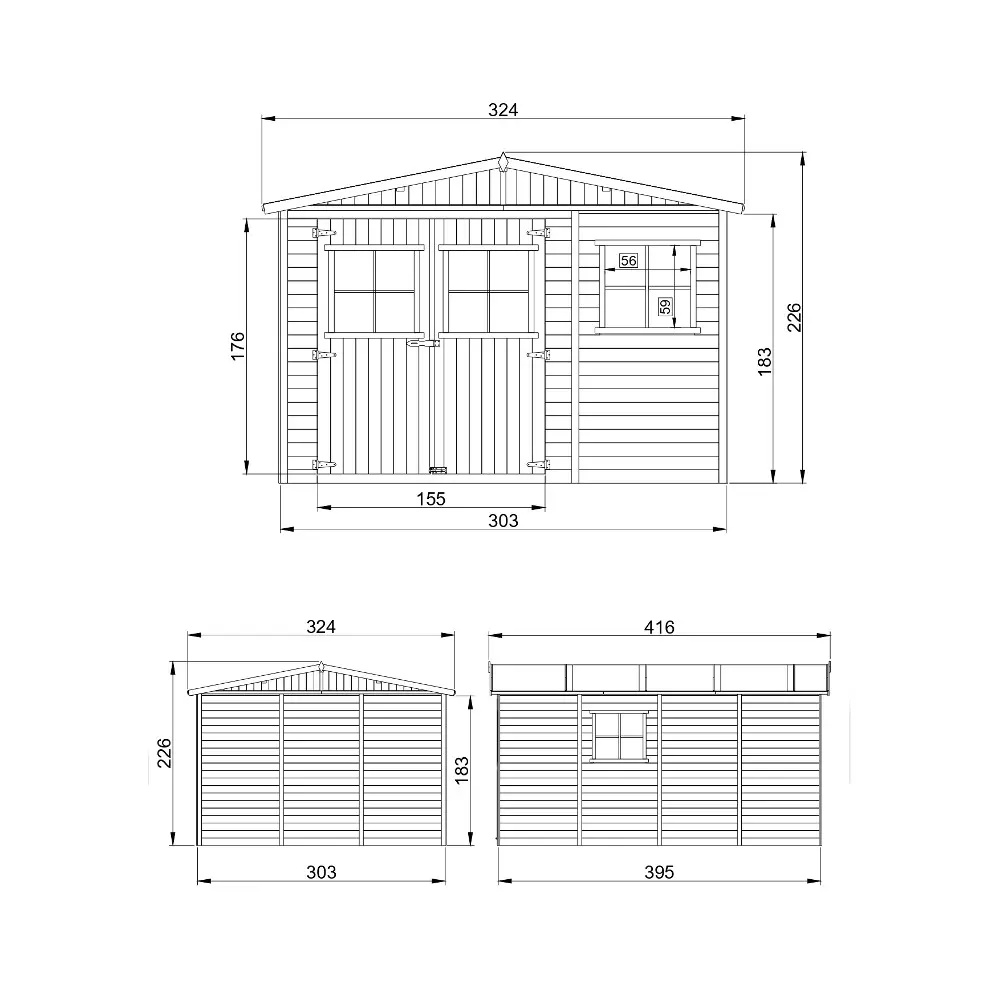 Tuinhuis M336 – 303 x 395 cm – 12 m2 - Afbeelding 6