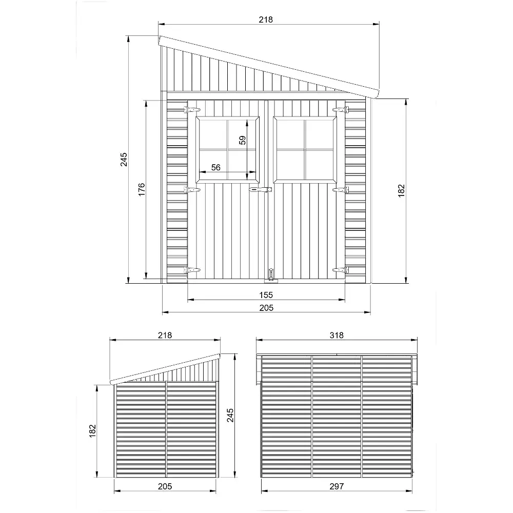 Tuinhuis M339A – 201 x 297 cm – 6 m2 - Afbeelding 7