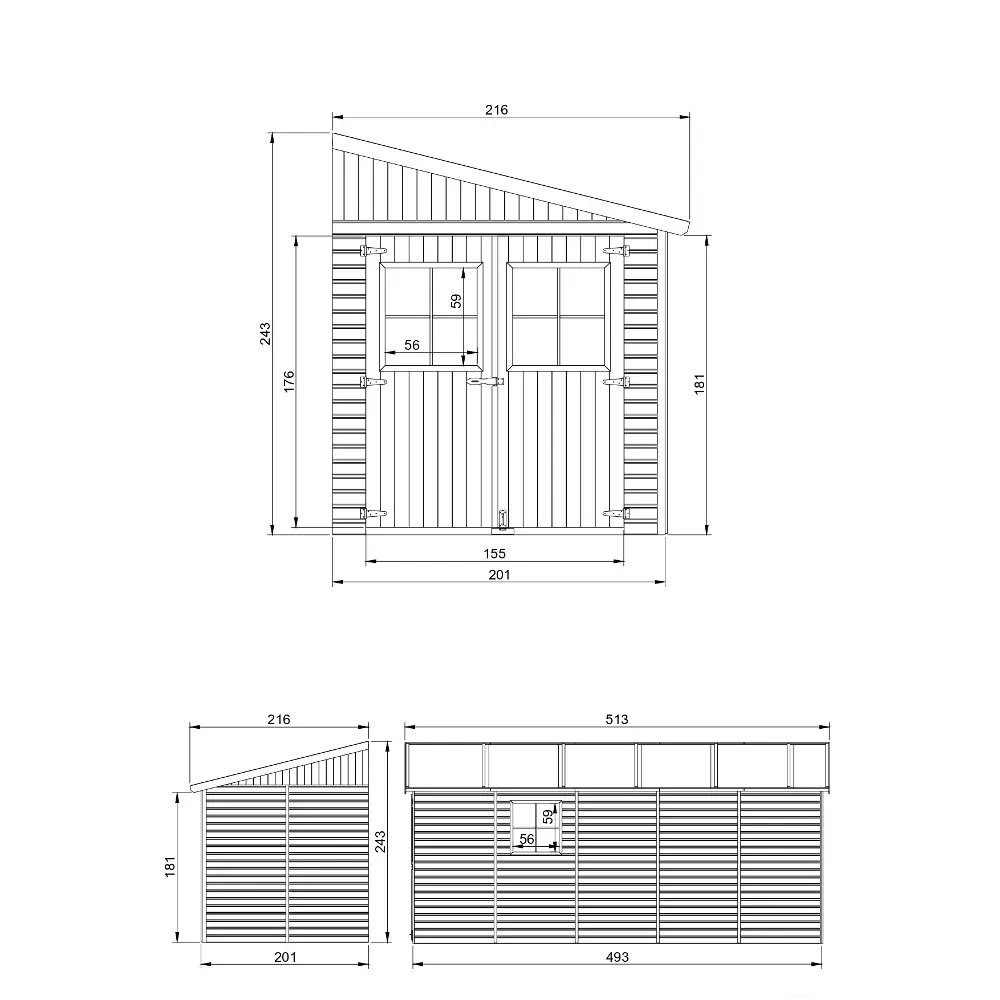 Tuinhuis M341 – 201 x 493 cm – 10 m2 - Afbeelding 6