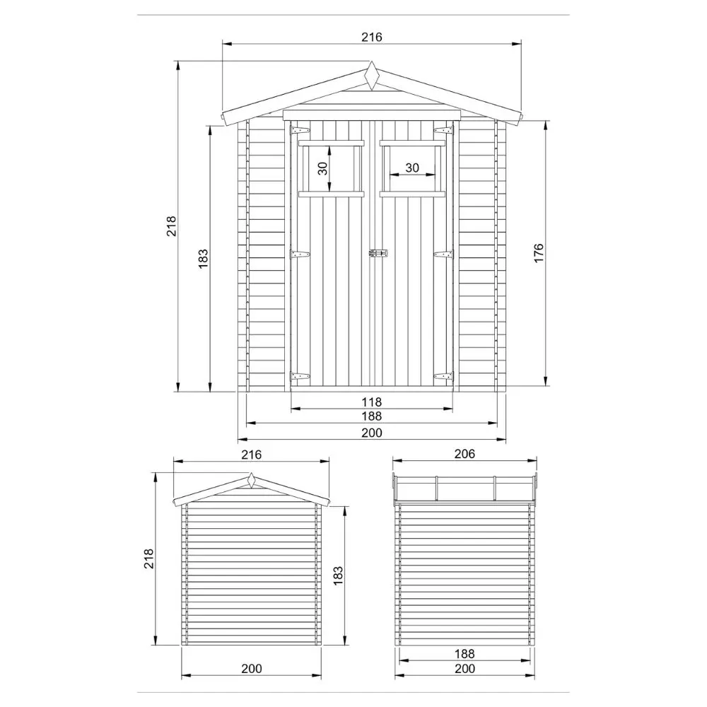Tuinhuis M343 – 200 x 200 cm – 4 m2 - Afbeelding 5