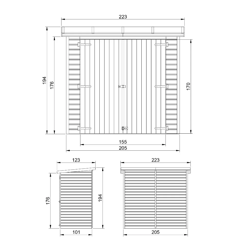 Tuinhuis M348 – 205 x 101 cm – 2 m2 - Afbeelding 4