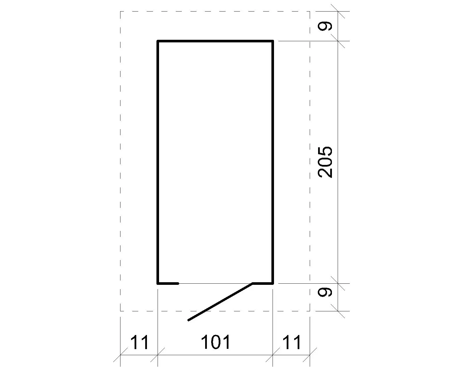 Tuinhuis M348A – 205 x 101 cm – 2 m2 - Afbeelding 6