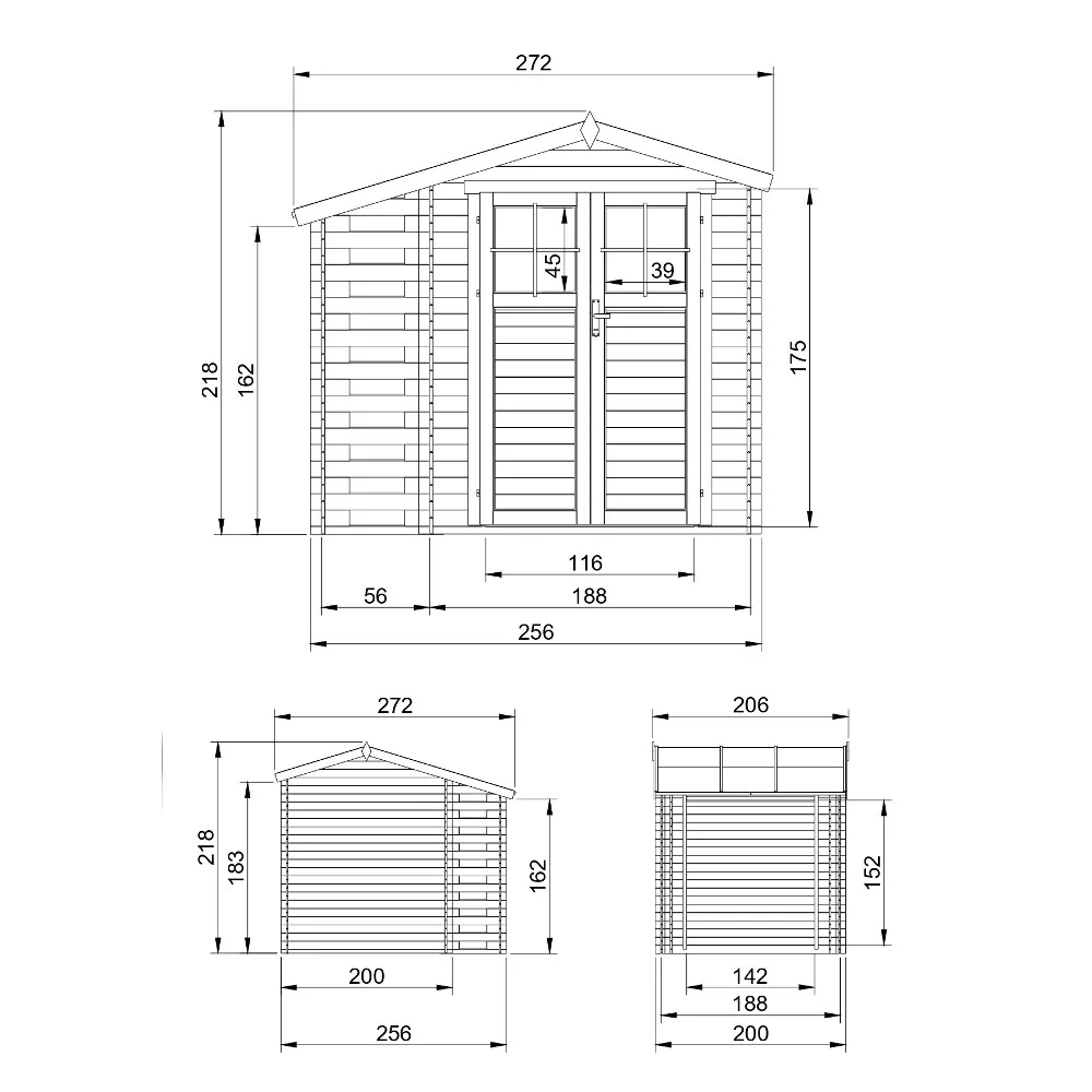 Tuinhuis M386F – 256 x 200 cm – 5 m2 - Afbeelding 6