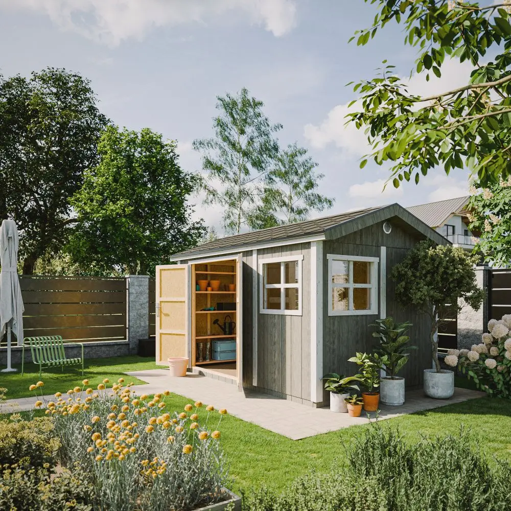 LP® SmartSide® panelen tuinhuis M914A – 236 x 368 cm – 9 m2 - Afbeelding 3