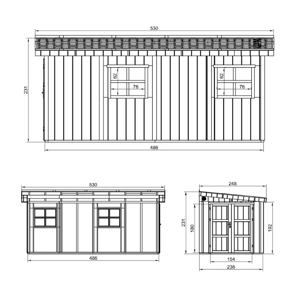 LP® SmartSide® panelen tuinhuis M940B – 236 x 486 cm – 12 m2 - Afbeelding 5