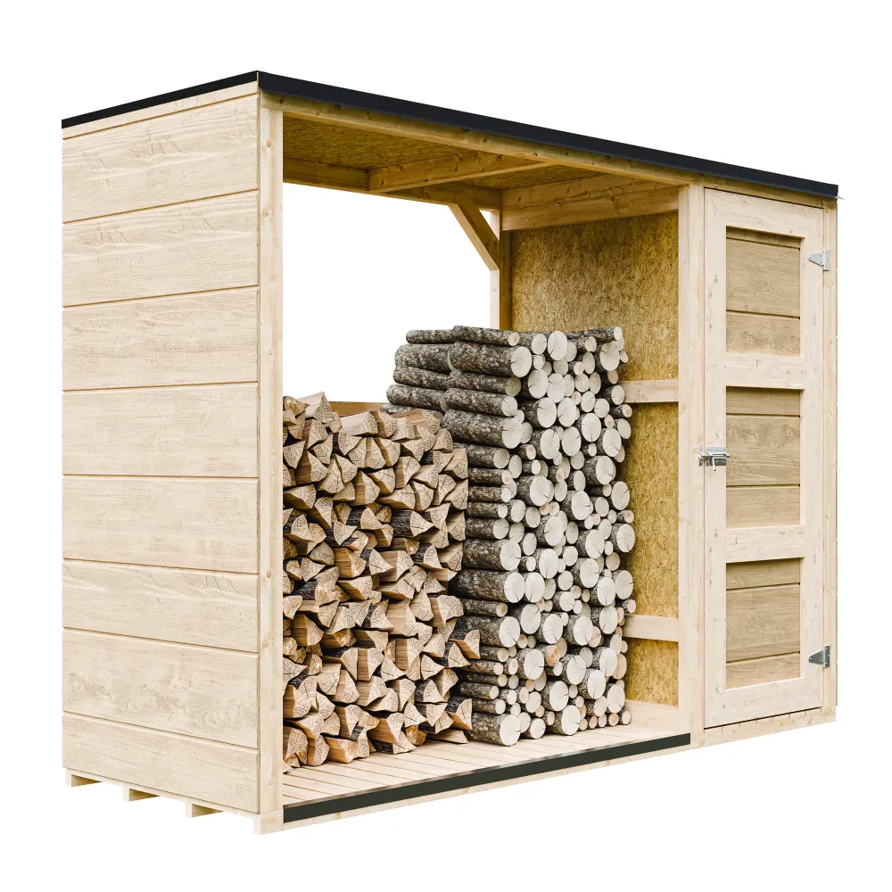 houtopslag of houthok voor brandhout