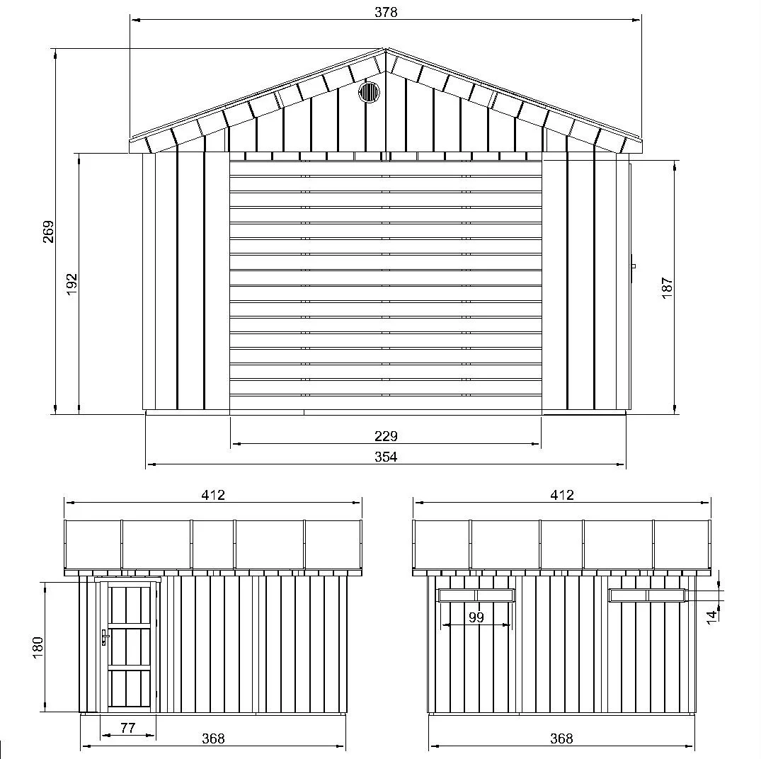 LP® SmartSide® panelen garage M990B – 354 x 368 cm – 13 m2 - Afbeelding 8